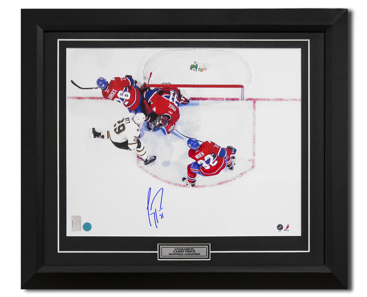 Carey Price Montreal Canadiens Autographed Overhead Save 24x28 Frame