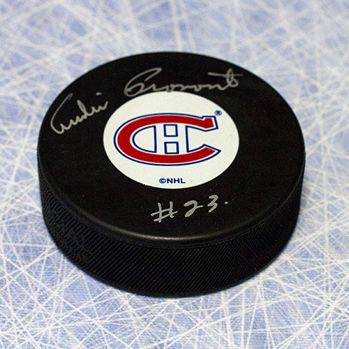 Andre Pronovost Montreal Canadiens Autographed Hockey Puck