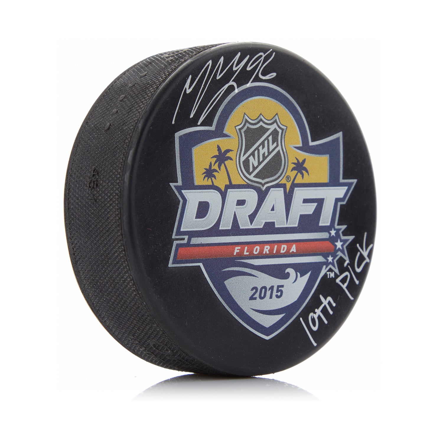 Mikko Rantanen Signed 2015 NHL Entry Draft Puck with 10th Pick Note