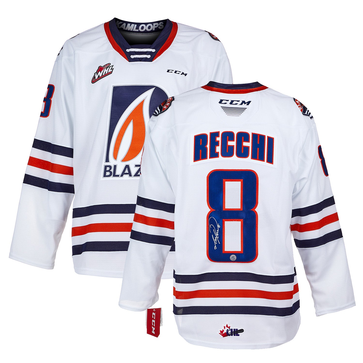 Mark Recchi Kamloops Blazers Signed White CHL Jersey