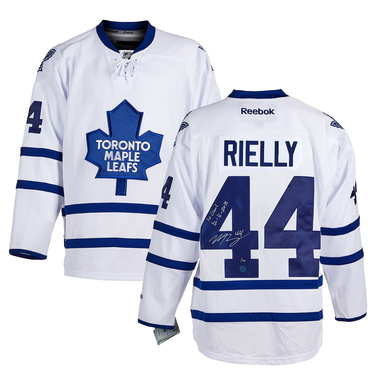 Morgan Rielly Toronto Maple Leafs Signed & Dated 1st Goal Reebok Jersey #/44