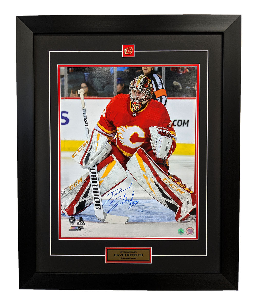 David Rittich Calgary Flames Signed Goalie 26x32 Frame