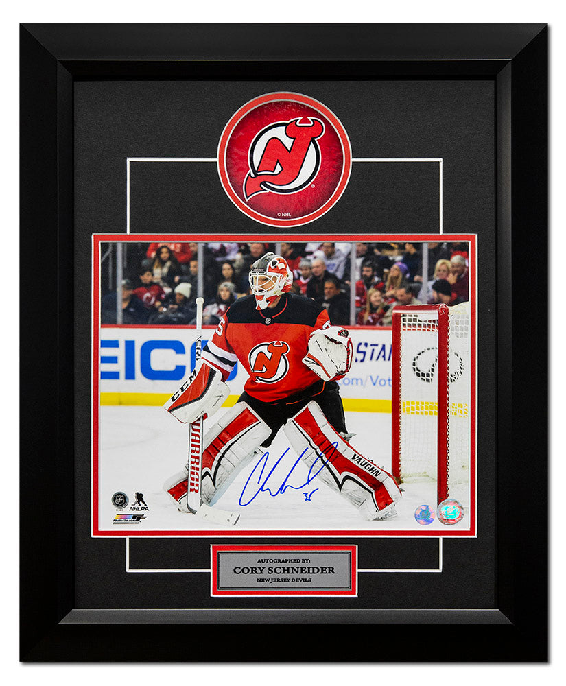 Cory Schneider New Jersey Devils Autographed Goalie Action 20x24 Frame