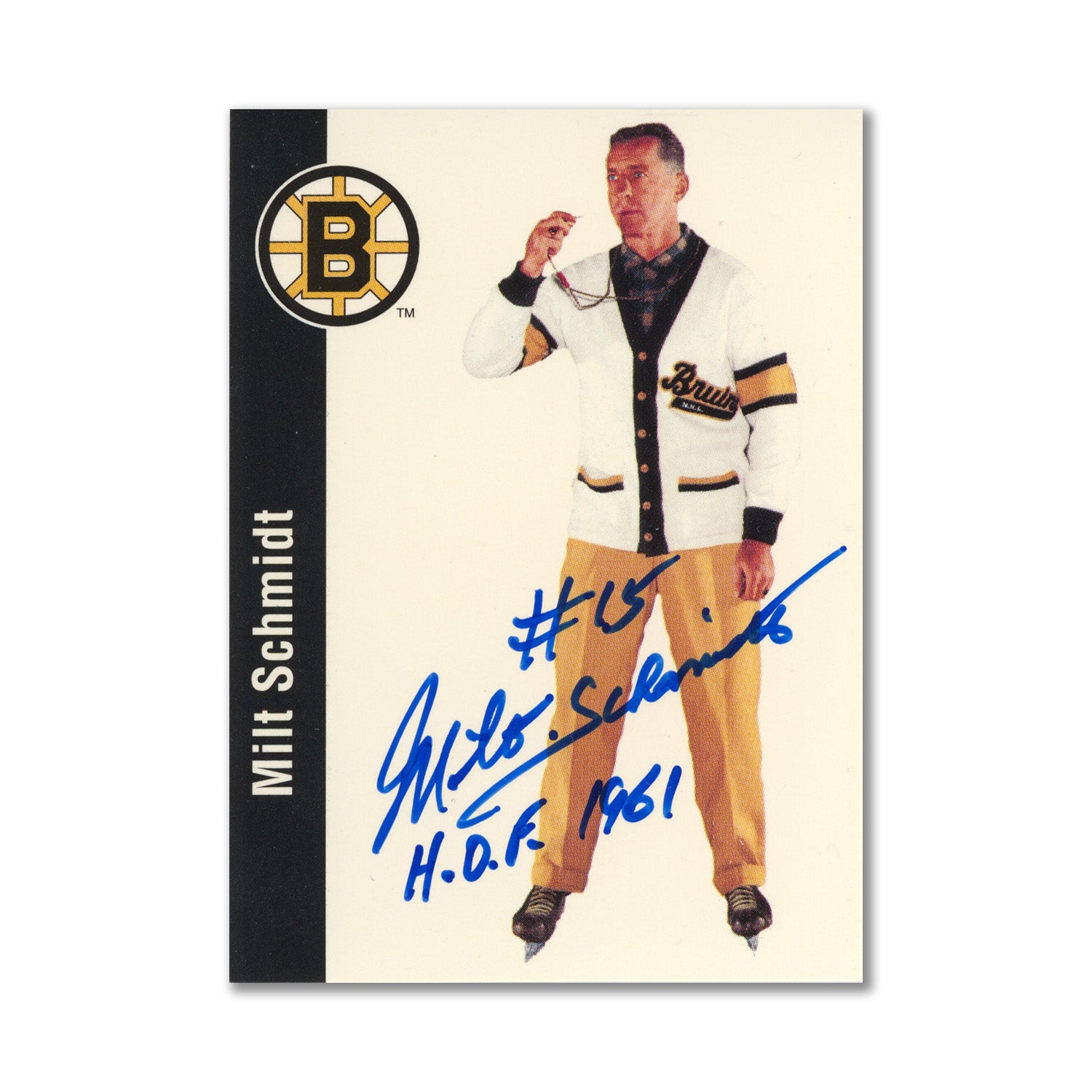 Autographed 1994 Parkhurst Missing Link #21 Milt Schmidt Hockey Card