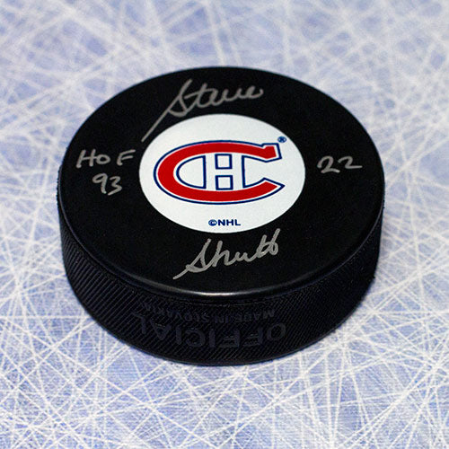 Steve Shutt Montreal Canadiens Signed Hockey Puck with HOF Note