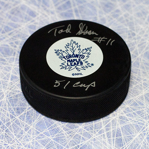 Tod Sloan Toronto Maple Leafs Autographed Hockey Puck
