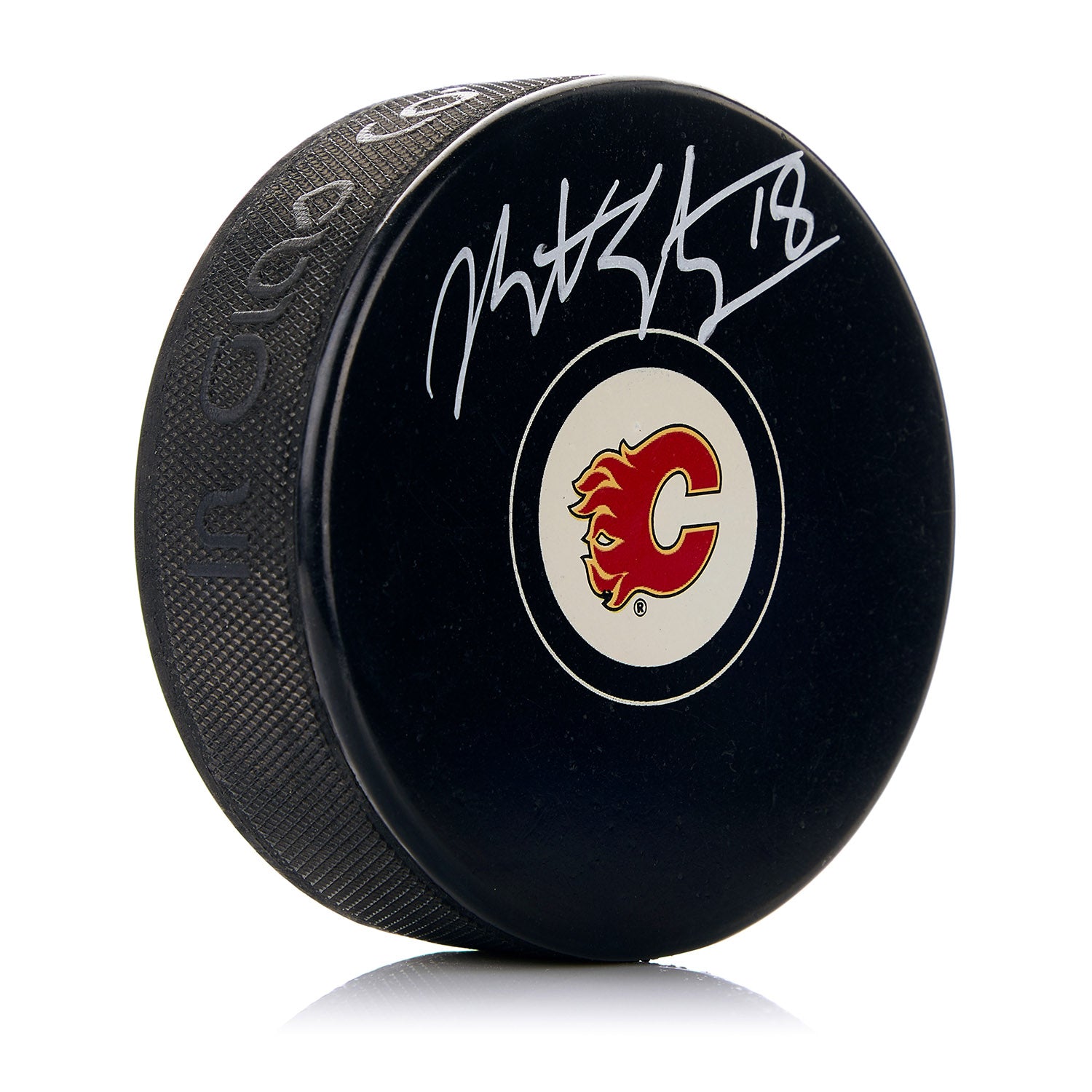 Matt Stajan Calgary Flames Autographed Hockey Puck
