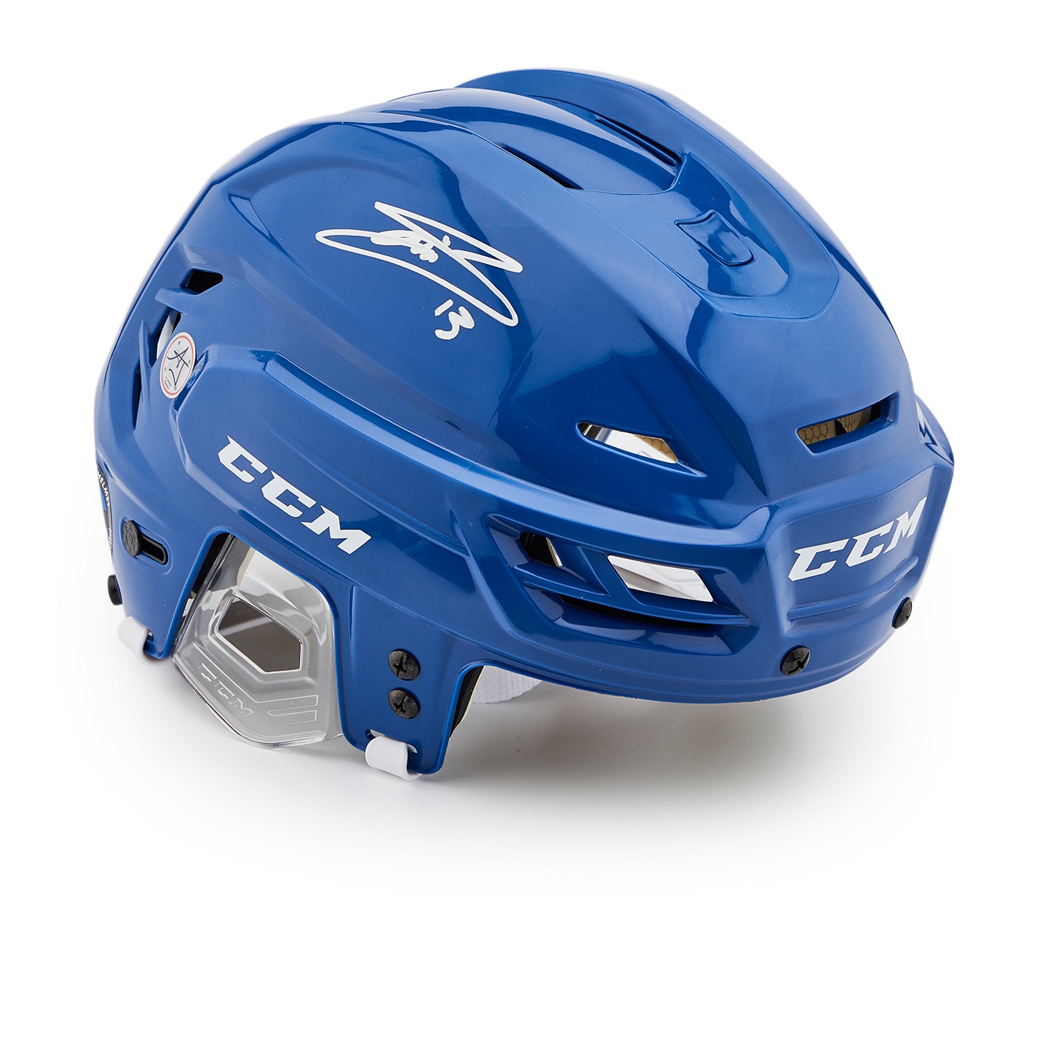 Mats Sundin Autographed Blue CCM Tacks Hockey Helmet