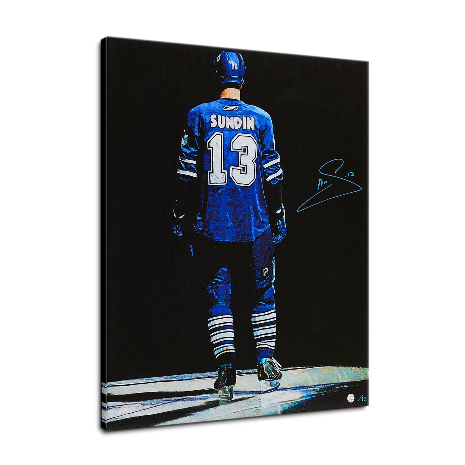 Mats Sundin Signed Toronto Reverse Spotlight 26x32 Art Canvas /13