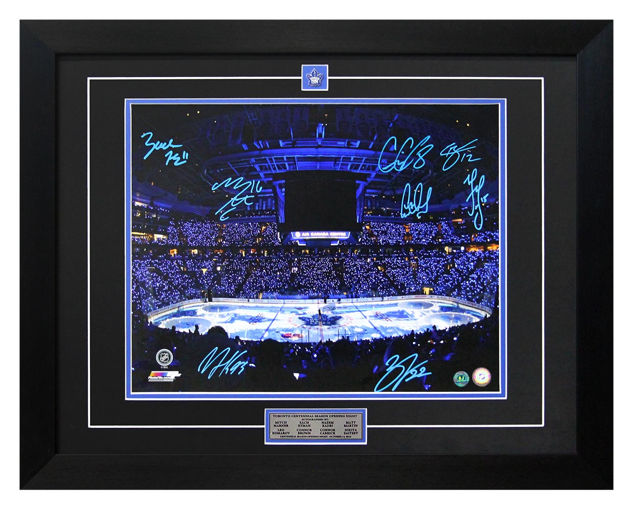 Toronto Maple Leafs Centennial Season Opening Night 8-Player Signed 26x32 Frame