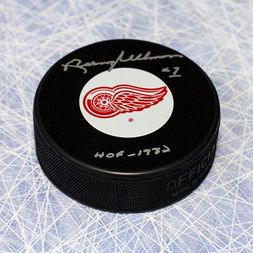 Norm Ullman Detroit Red Wings Signed Hockey Puck with HOF Note