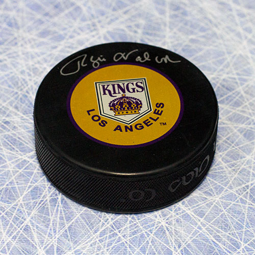 Rogie Vachon Los Angeles Kings Signed Vintage Logo Hockey Puck