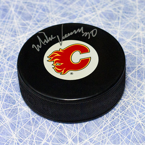 Mike Vernon Calgary Flames Autographed Hockey Puck