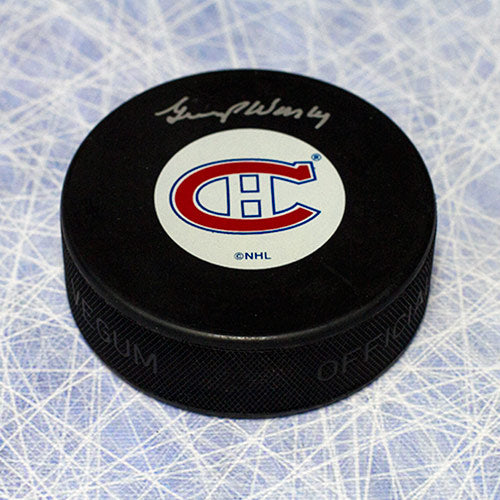 Gump Worsley Montreal Canadiens Autographed Hockey Puck