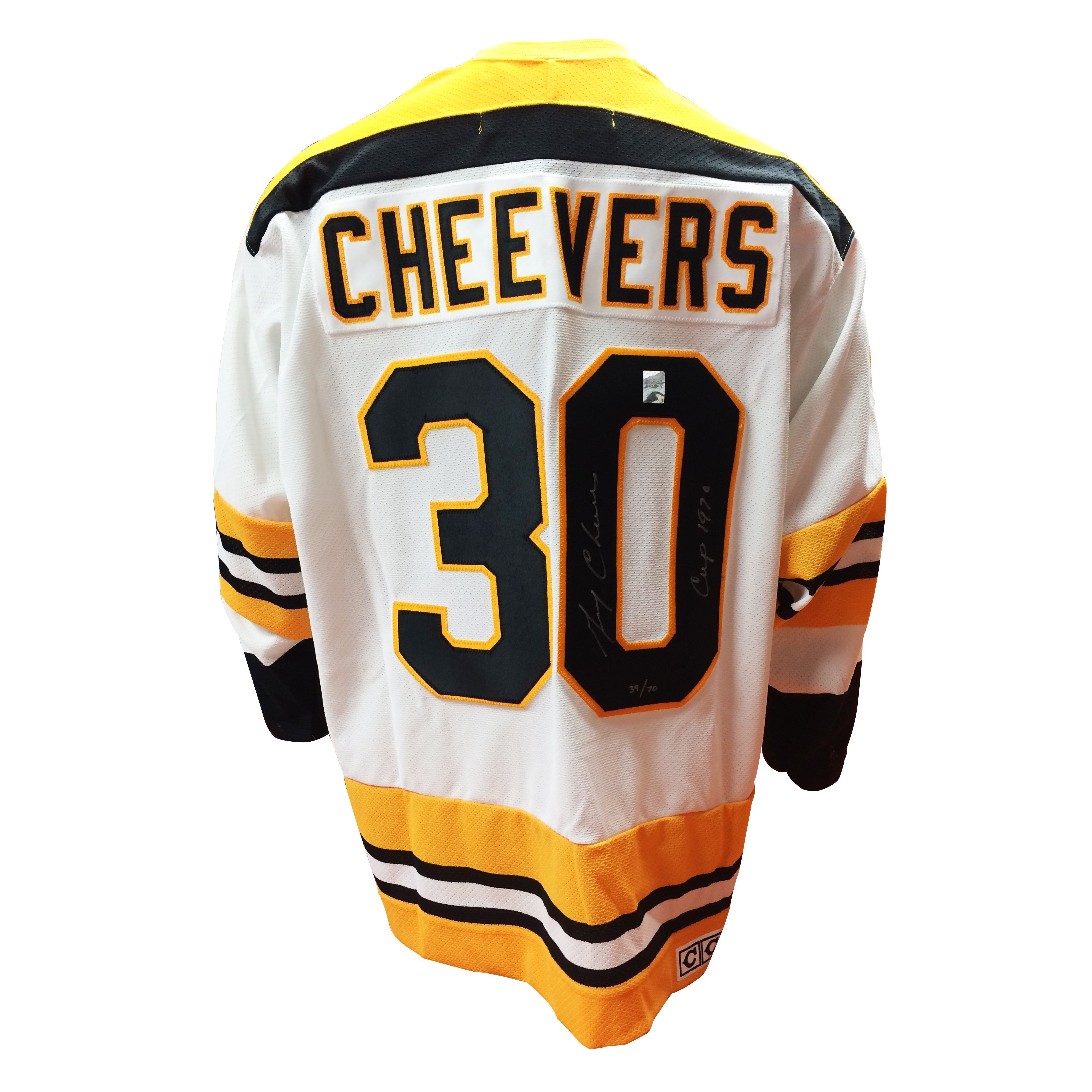 Gerry Cheevers Signed Boston Bruins Vintage Away Jersey - Heritage Hockey™