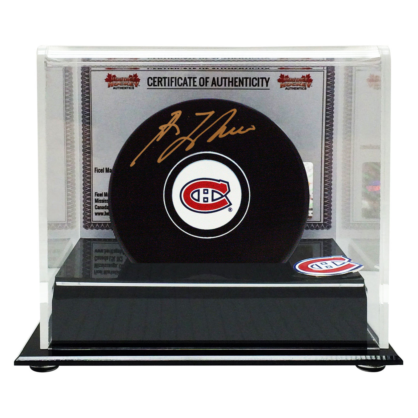 Guy Lafleur Signed Montreal Canadiens Puck - Heritage Hockey™