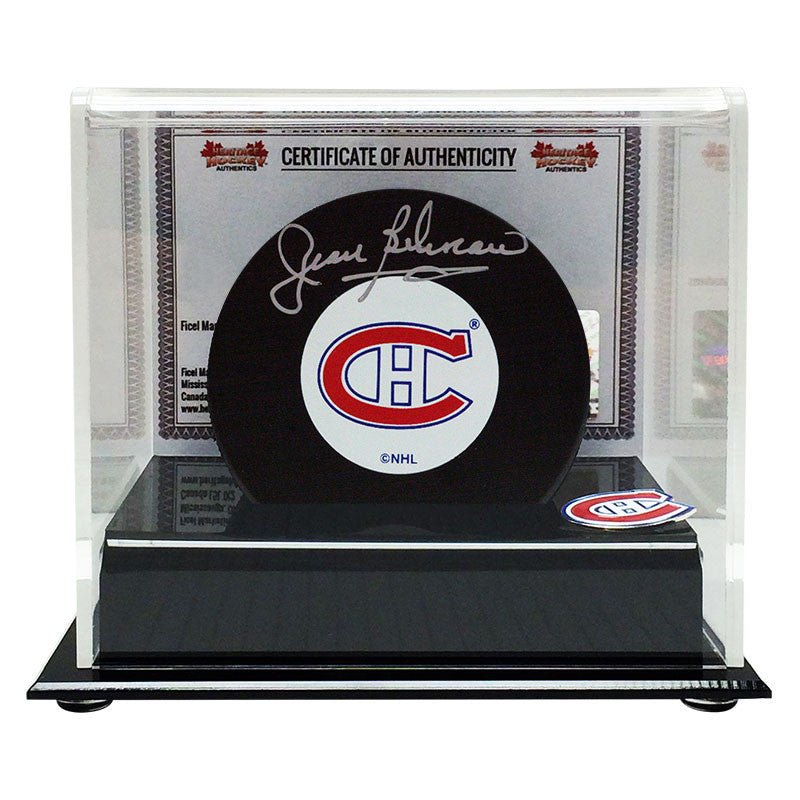 Jean Beliveau Signed Montreal Canadiens Puck - Heritage Hockey™