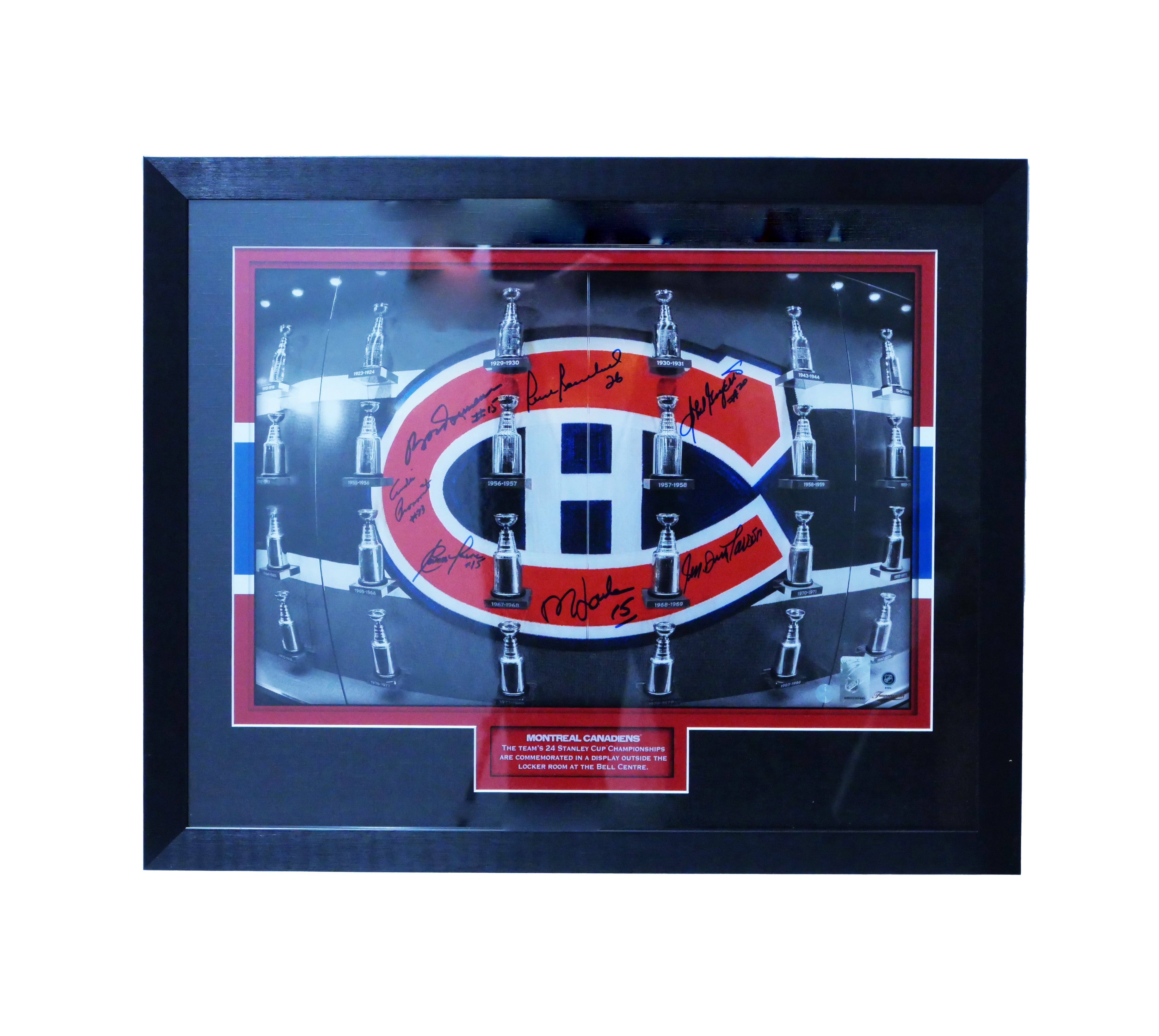 Montreal Canadiens Multi-Signed Framed 16x20 Stanley Cups Outside Dressing Room