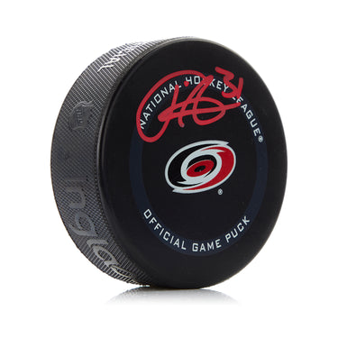 Frederik Andersen Signed Carolina Hurricanes Official Game Puck