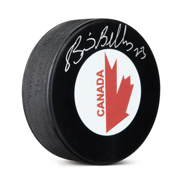 Brian Bellows Team Canada Autographed Canada Cup Hockey Puck