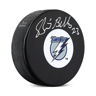 Brian Bellows Autographed Tampa Bay Lightning Retro Logo Puck