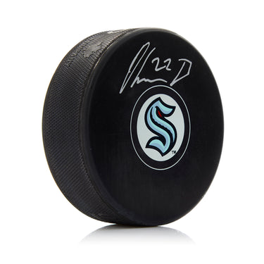 Oliver Bjorkstrand Autographed Seattle Kraken Hockey Puck