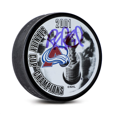 Rob Blake Signed Colorado Avalanche 2001 Stanley Cup Puck