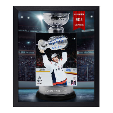 John Carlson Signed Washington Capitals Cup Champion Graphic 23x27 Frame