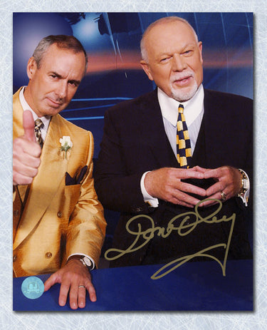 Don Cherry Coach's Corner Autographed Ron McLean Jacket Switch 8x10 Photo