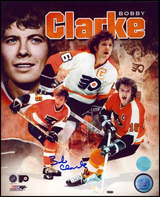 Bobby Clarke Philadelphia Flyers Autographed Collage 8x10 Photo.