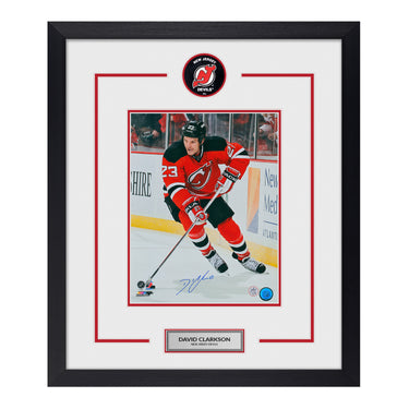 David Clarkson Signed New Jersey Devils Puck Logo 23x27 Frame