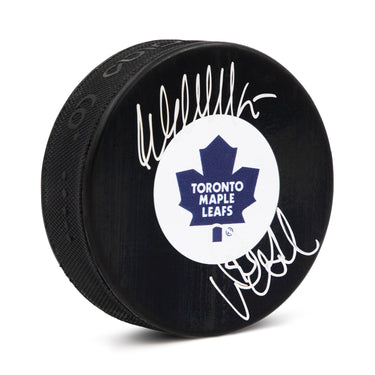 Wendel Clark & Doug Gilmour Dual Signed Toronto Maple Leafs Hockey Puck