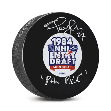 Shayne Corson Signed 1984 NHL Entry Draft Puck with 8th Pick Note