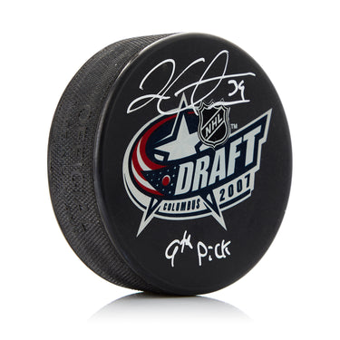 Logan Couture Signed 2007 NHL Entry Draft Puck with 9th Pick Note