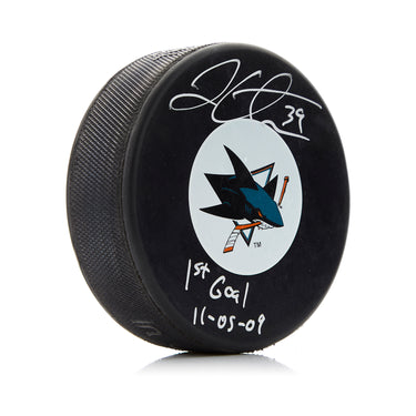 Logan Couture San Jose Sharks Signed & Dated 1st NHL Goal Puck