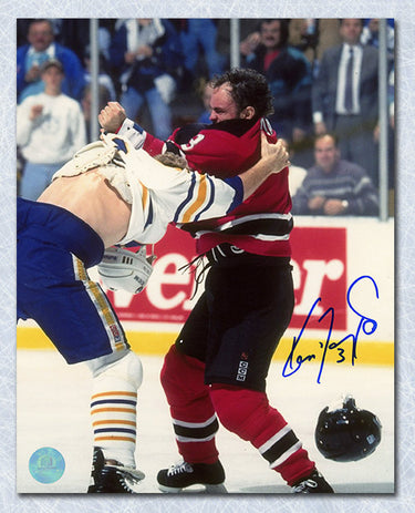 Ken Daneyko Autographed New Jersey Devils Fight Combat 8x10
