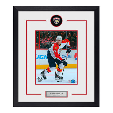 Aaron Ekblad Autographed Florida Panthers Puck Logo 23x27 Frame