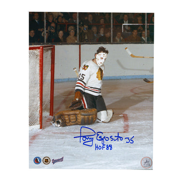 Tony Esposito Chicago Blackhawks Signed Butterfly Save Goalie 8x10 Photo