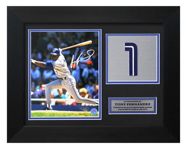 Tony Fernandez Toronto Blue Jays Signed Franchise Jersey Number 14x18 Frame