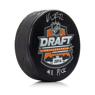 Kevin Fiala Signed 2014 NHL Entry Draft Puck with 11th Pick Note
