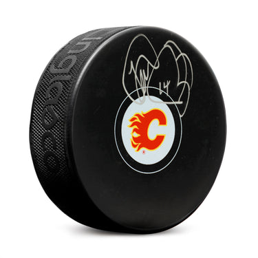 Theo Fleury Autographed Calgary Flames Hockey Puck