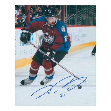 Peter Forsberg Autographed Colorado Avalanche Puck Rush 8x10 Photo