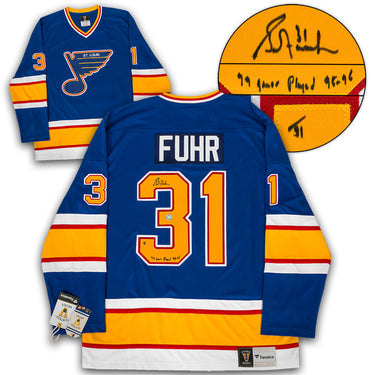 Grant Fuhr Signed St Louis Blues Fanatics Breakaway Jersey
