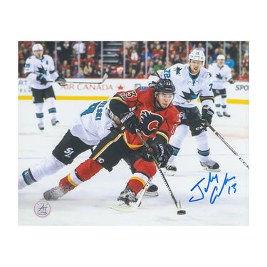 Johnny Gaudreau Autographed Calgary Flames Attack Zone 8x10 Photo