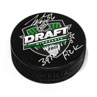 John Gibson Signed 2011 NHL Entry Draft Puck with 39th Pick Note