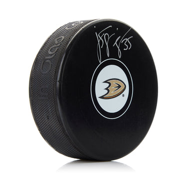 JS Giguere Autographed Anahiem Ducks Hockey Puck