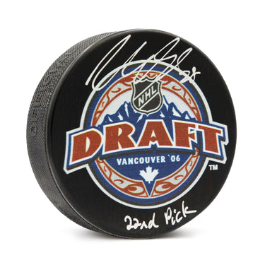 Claude Giroux Signed 2006 NHL Entry Draft Puck with 22nd Pick Note