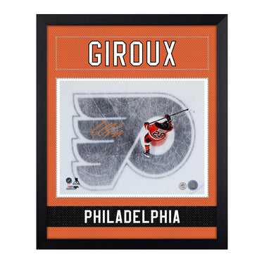 Claude Giroux Signed Philadelphia Flyers Uniform Graphic 19x23 Frame