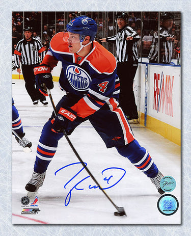 Taylor Hall Signed Edmonton Oilers Game Action 8x10 Photo