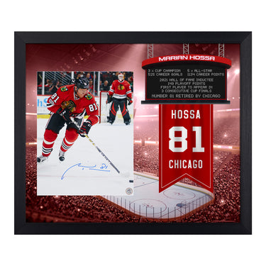 Marian Hossa Signed Chicago Blackhawks Retired Number 23x27 Frame